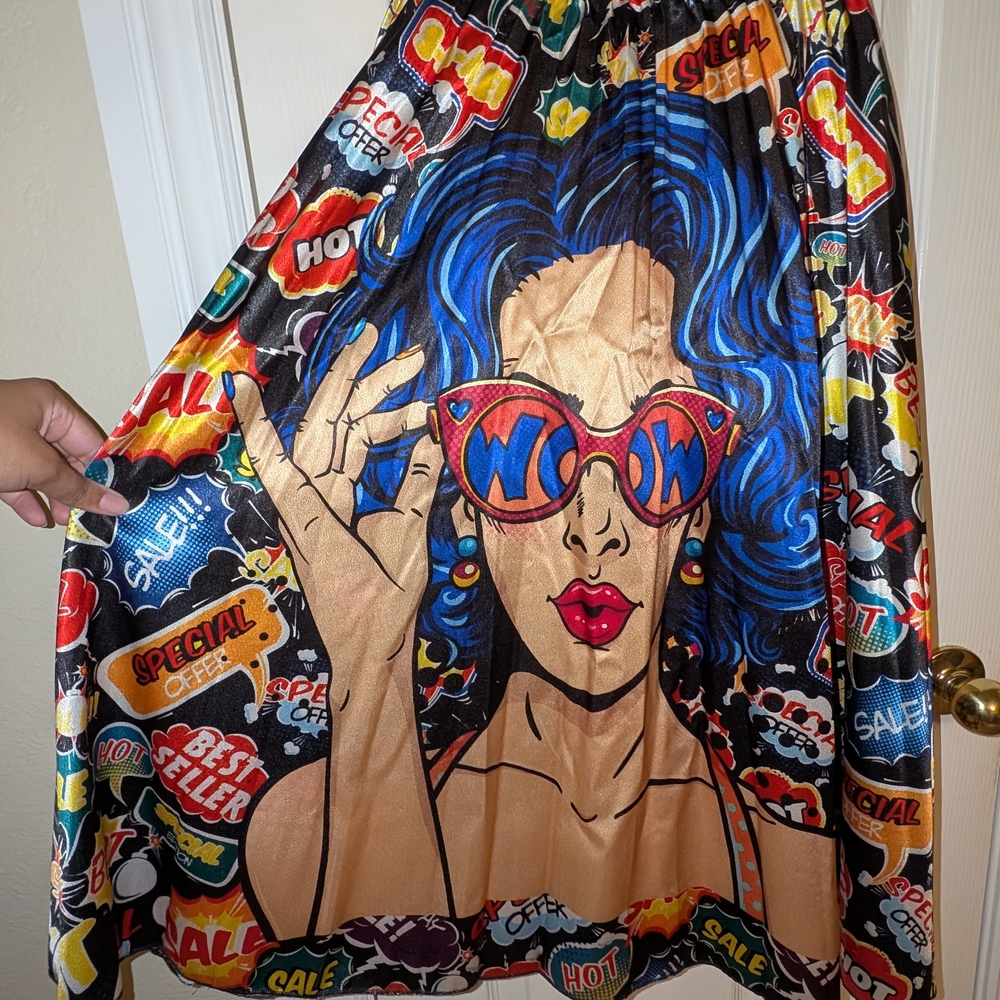 Colorful Graphic Print Skirt
